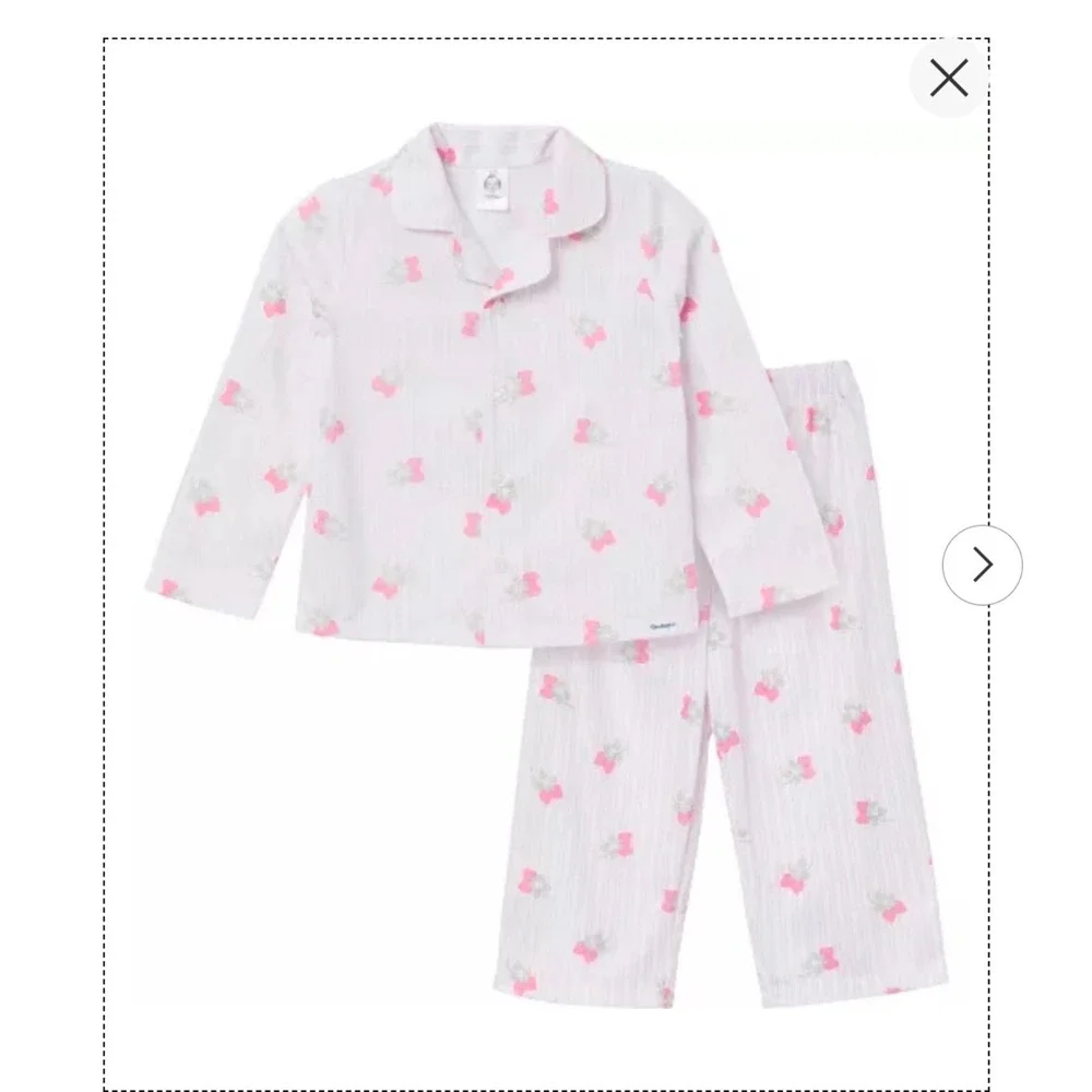 Gerber Toddler Girls' 2-Piece Button Up‎ Pajama Set, Berries, 3T